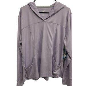 Reel Legends Freeline Womens Pullover Hoodie XL Lavender Lightweight Pockets NWT